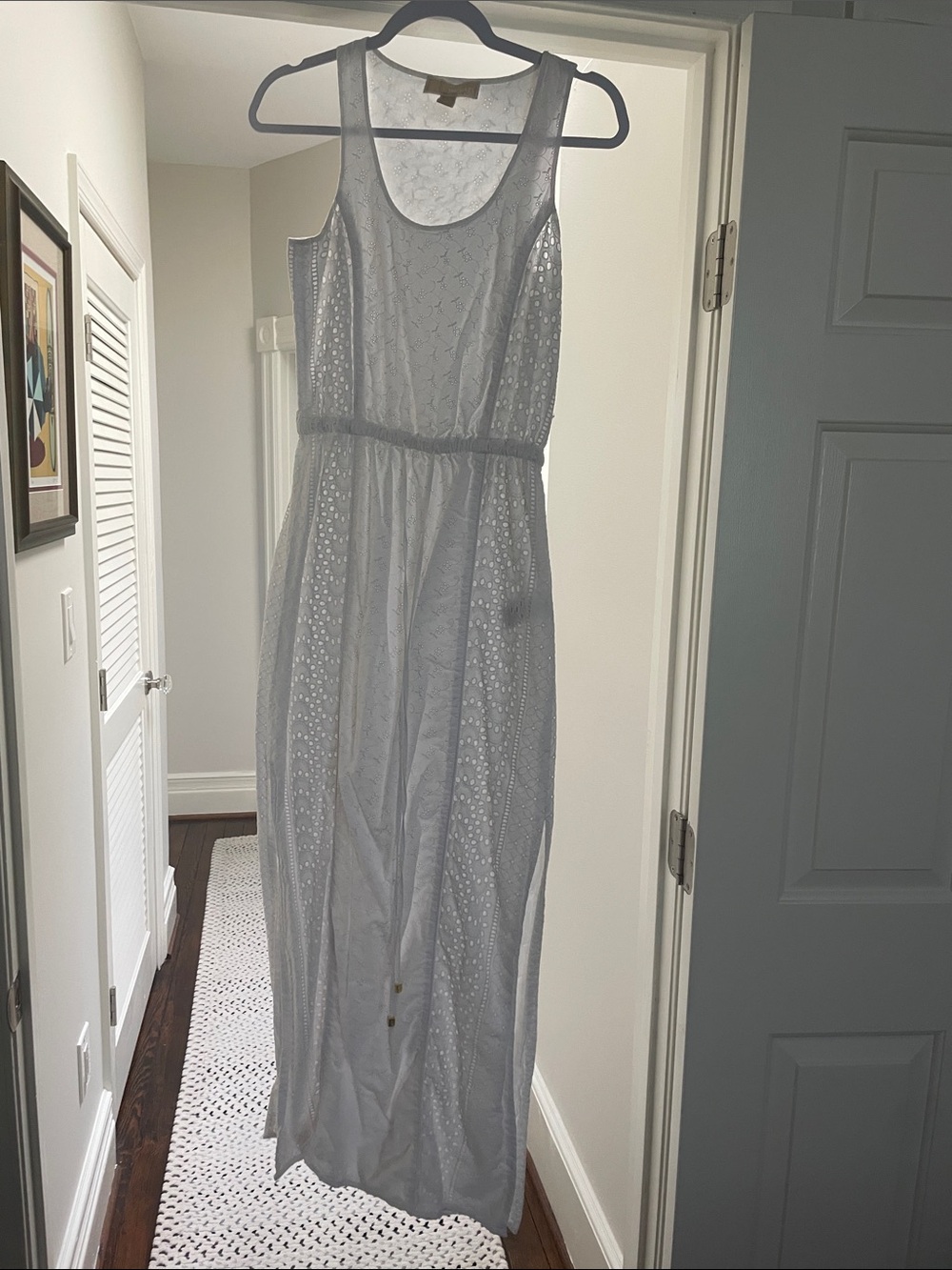 MICHAEL Michael Kors White Sleeveless Eyelet Maxi Dress Sz S